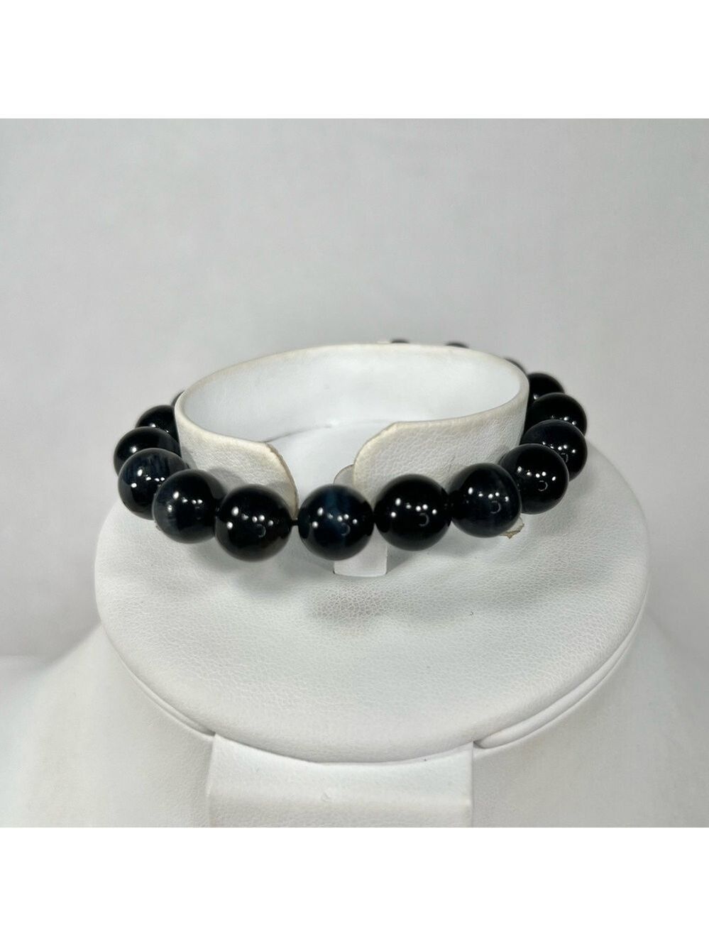 10mm Dark Blue Tiger Eye Gemstone Stretch Bracelet